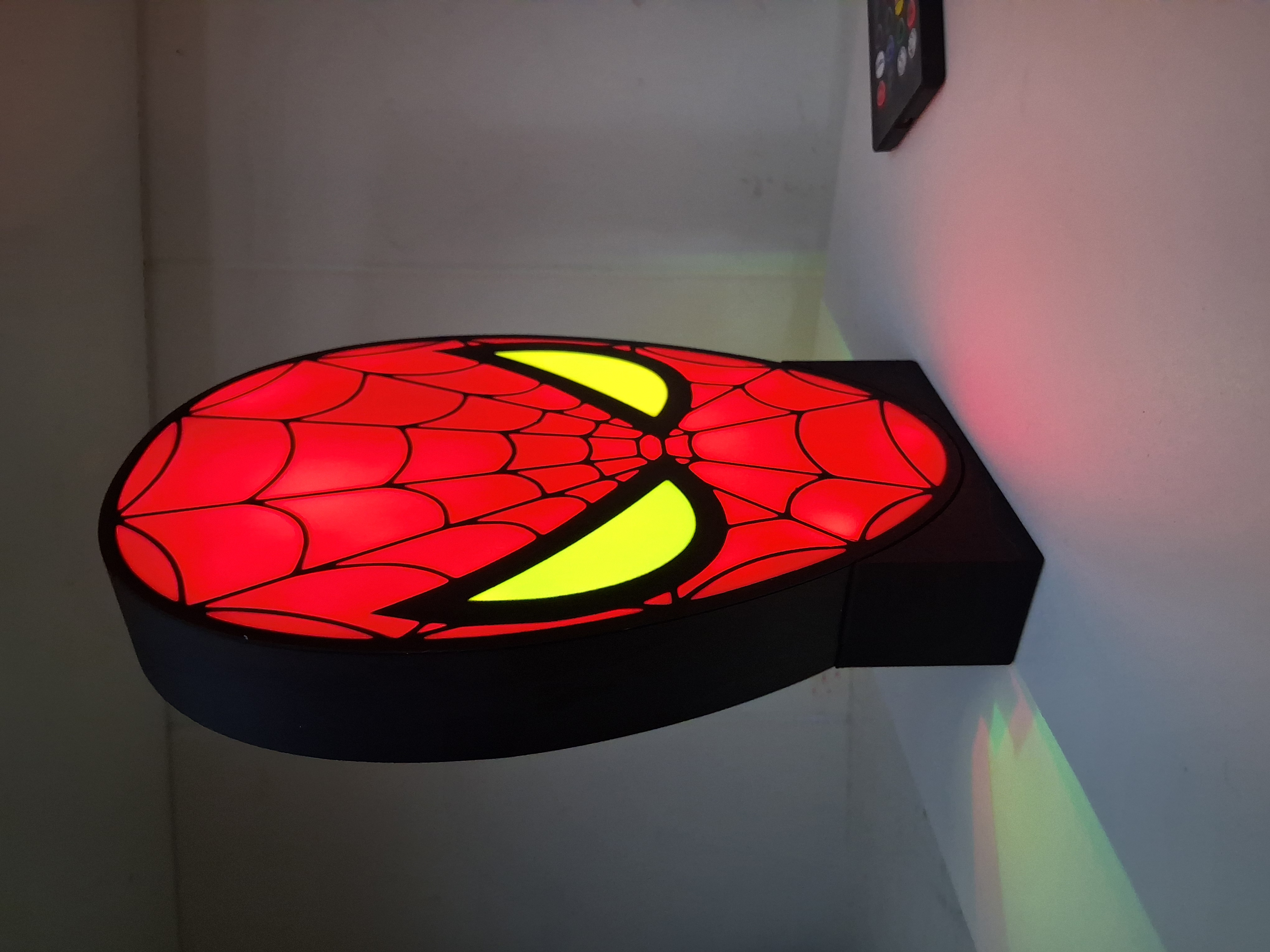 Spiderman Face LED light box – custom 3D printed – Lit Layer Creations